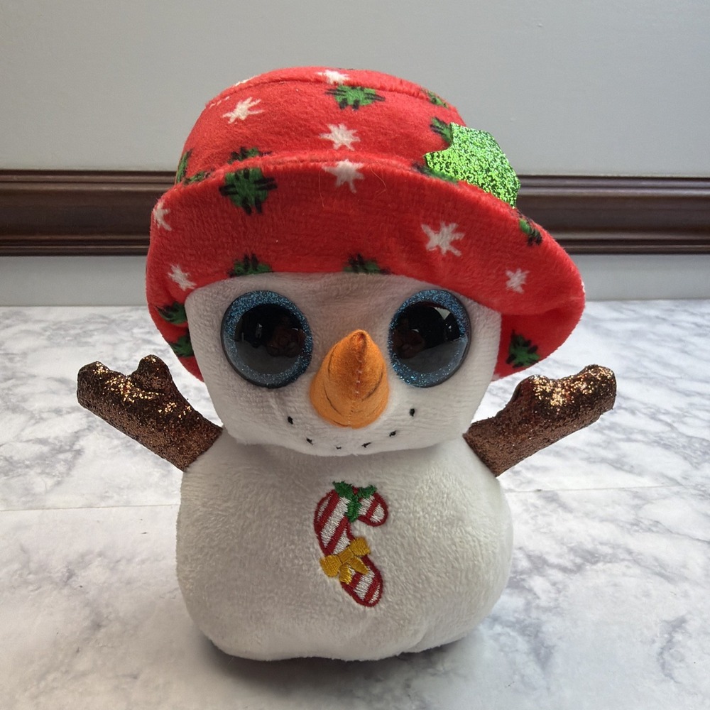 TY Beanie Boos Christmas Flurry Holiday Snowman Plush 6" Soft Stuffed Toy Winter